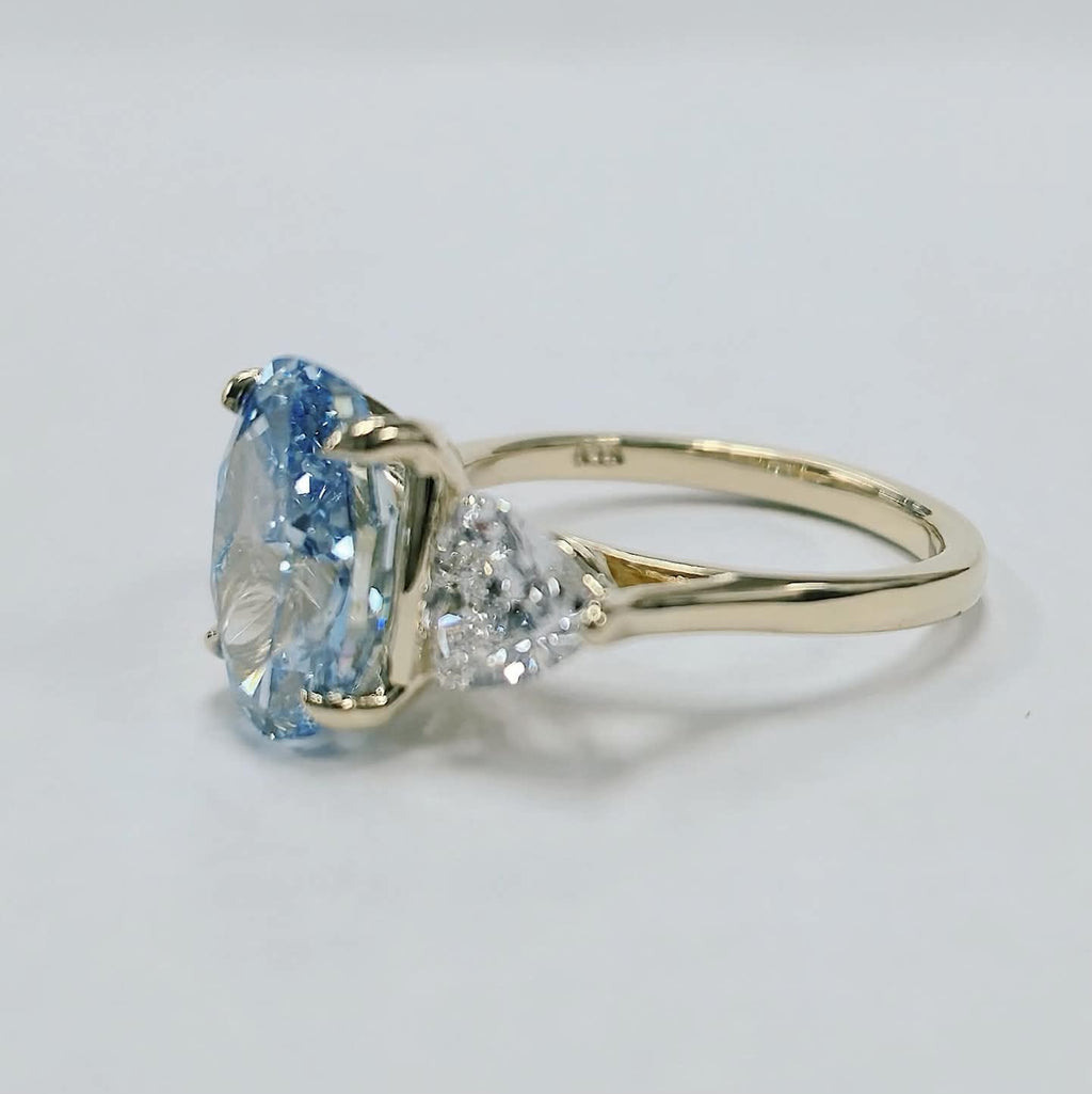 Blue Diamond Engagement Ring